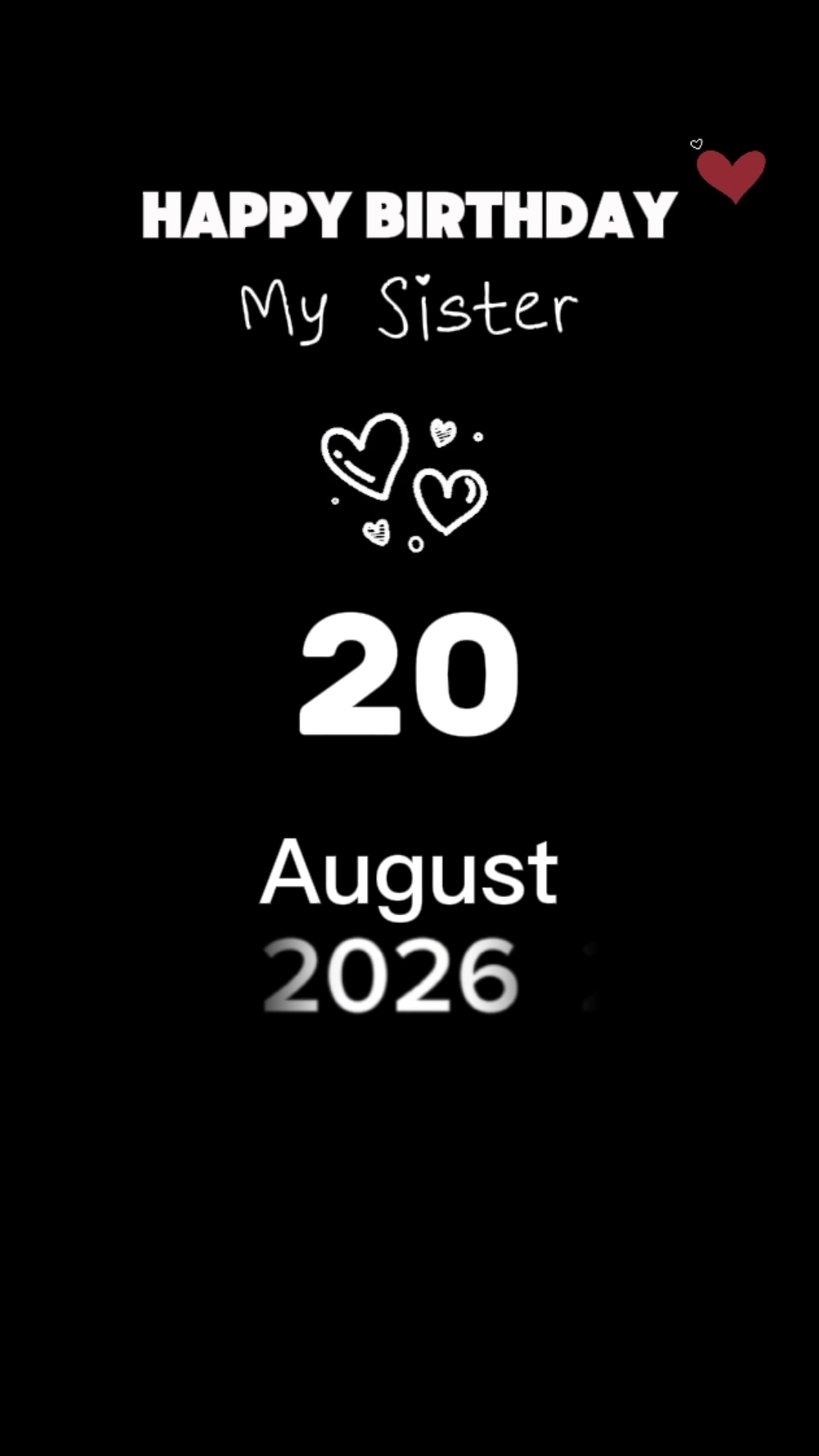HBD SISTER 20 AUGUST