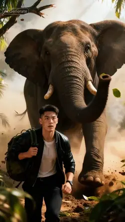 chased by a elephant