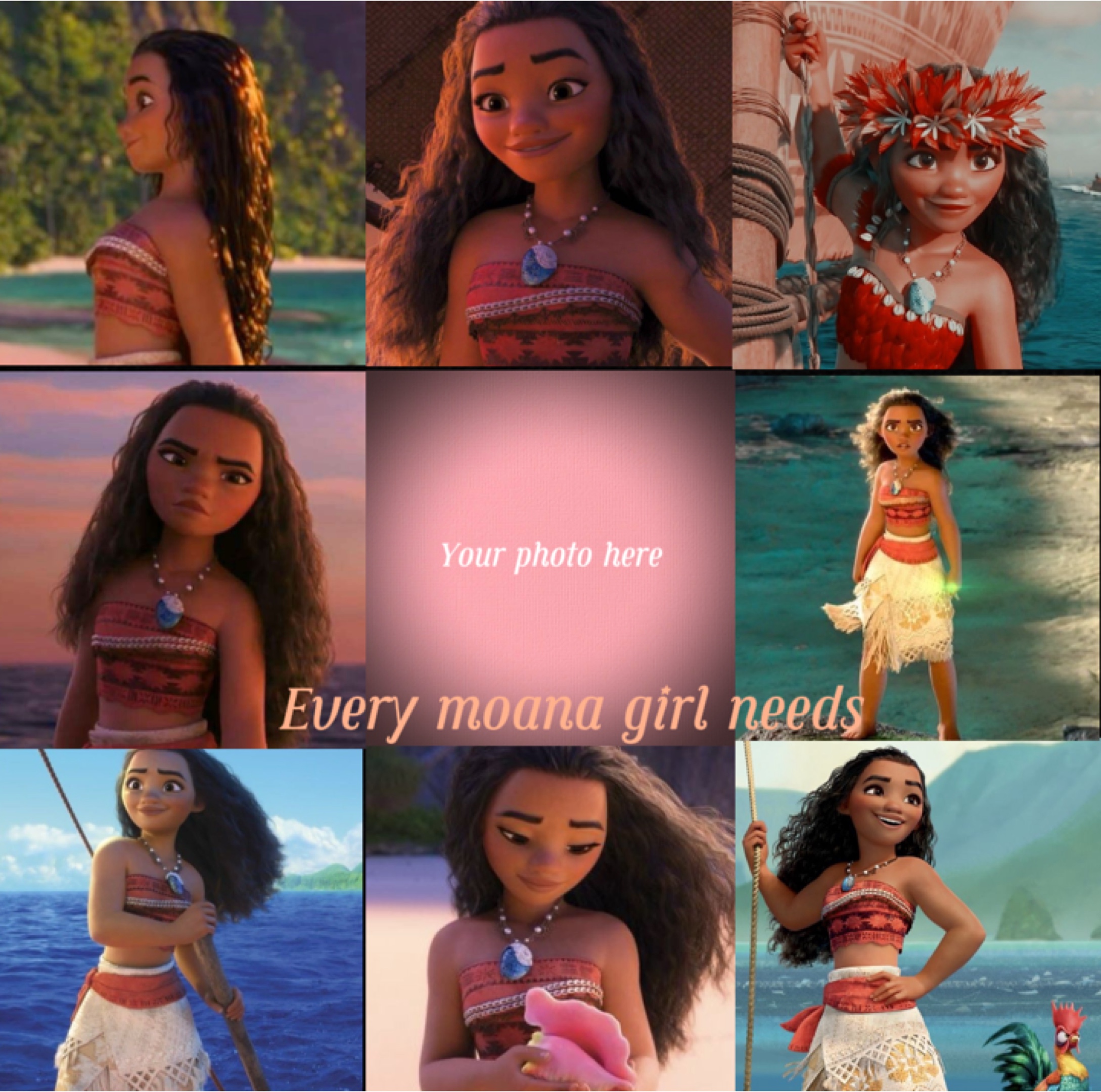 Moana and Hei Hei 