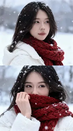 Ghép ảnh AI mùa đông