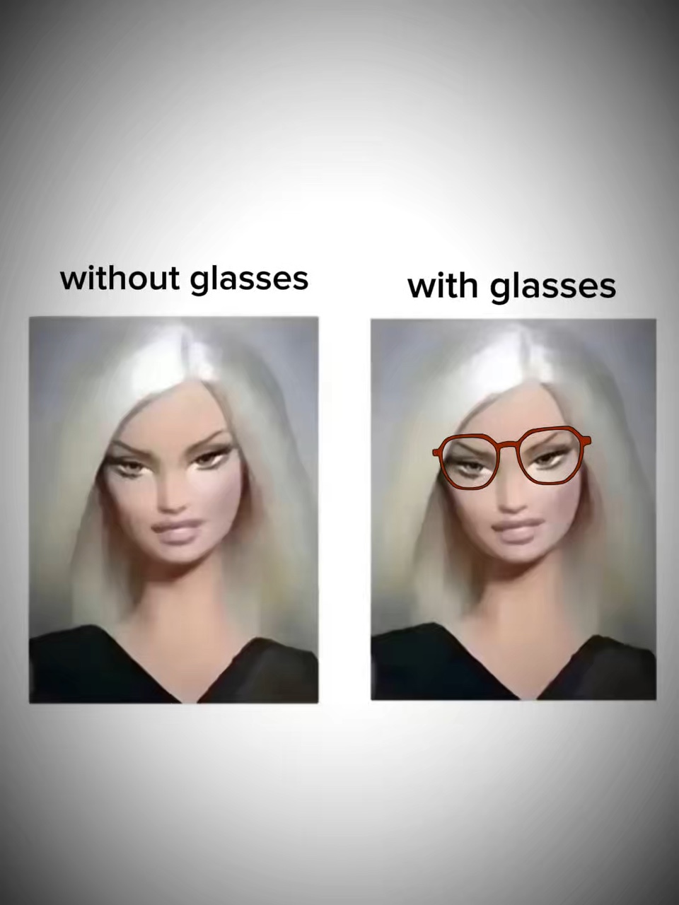 With sunglasses