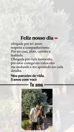 feliz nosso dia amor