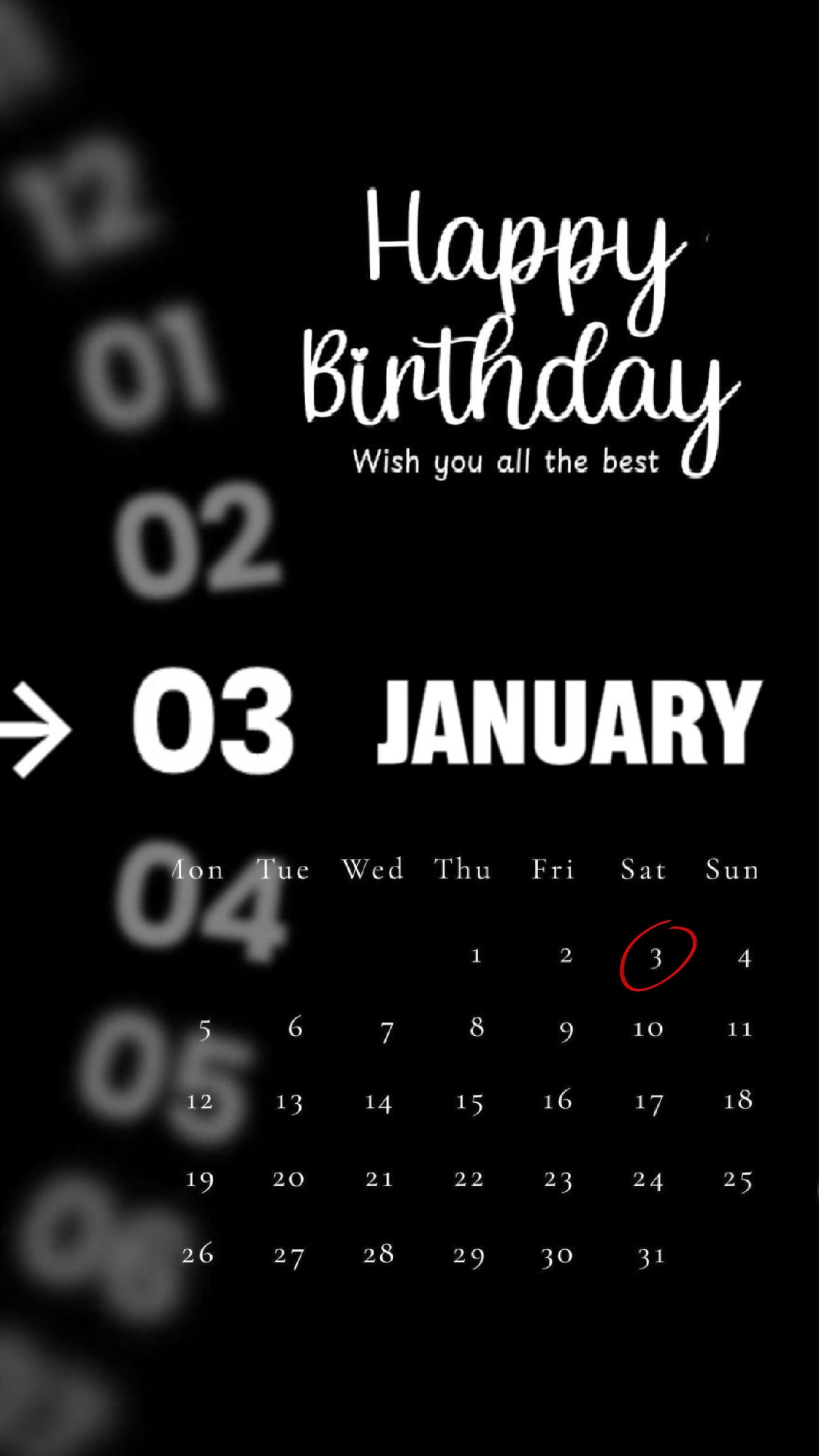 HBD 03 JANUARY 