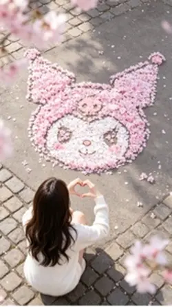 可愛いキャラクターの桜🌸アート④🫶
