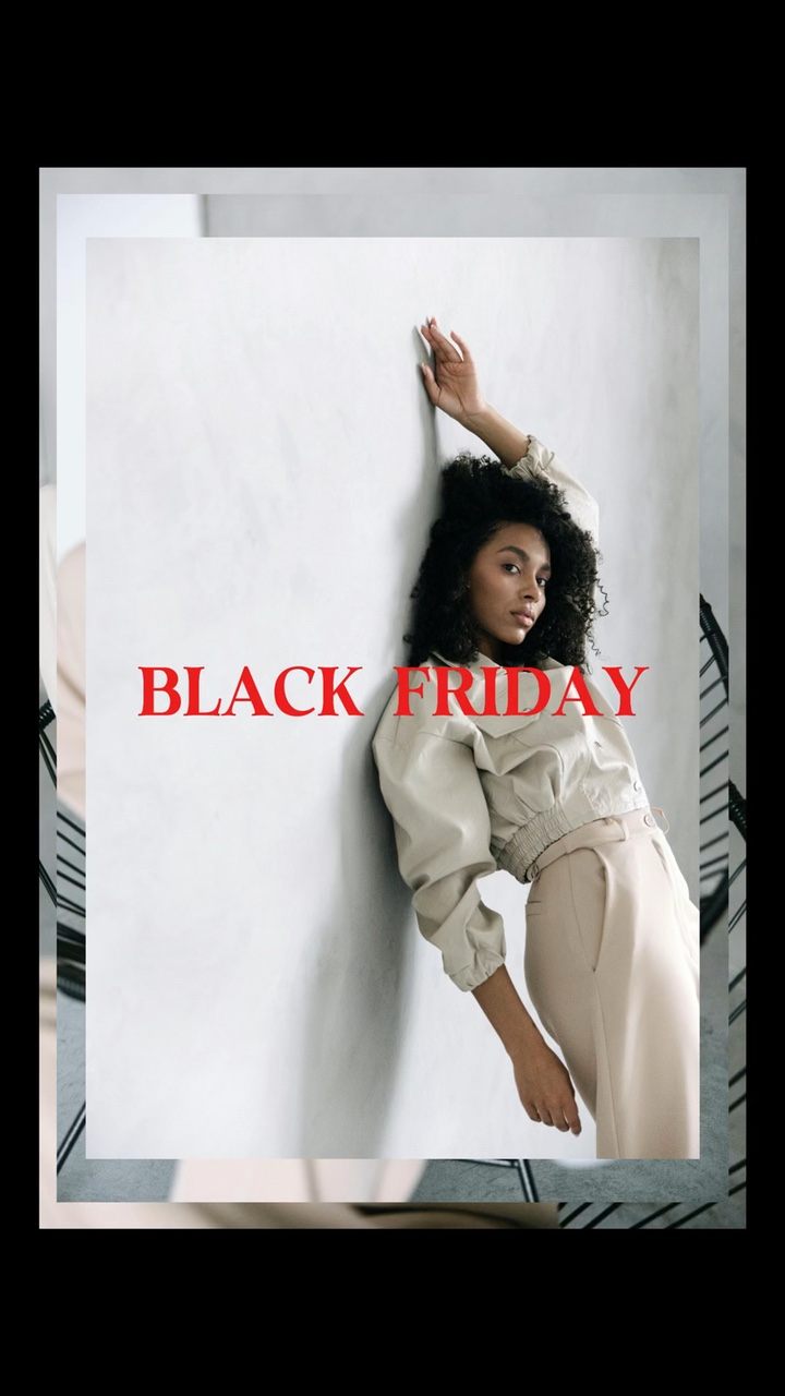 Modelo de moda minimalista de sexta-feira negra