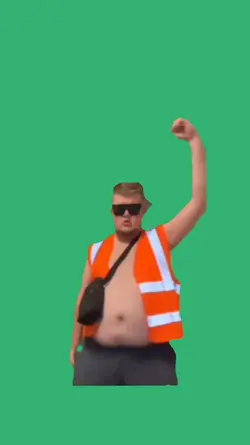 hi viz man dancing 