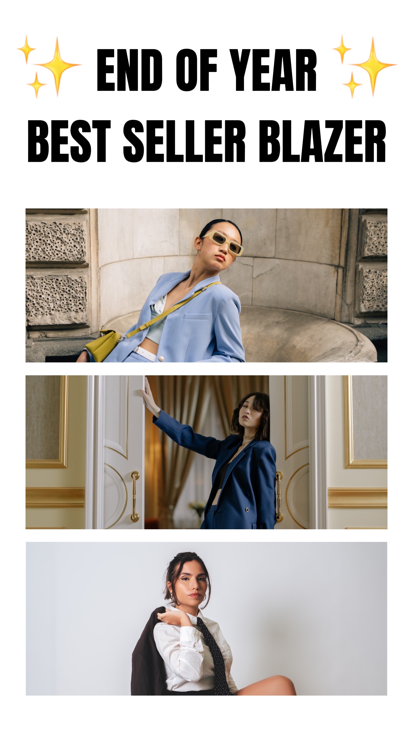 Exibição de produto de blazer feminino no estilo TikTok 