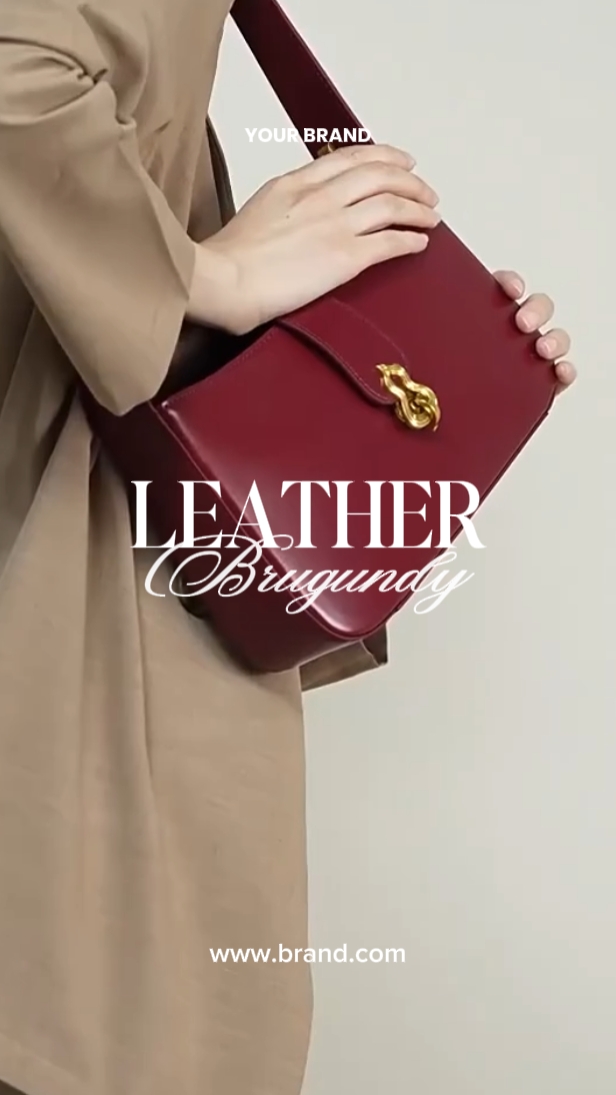 Bolsa Couro Brugundy