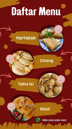 Daftar menu jualan