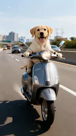 dog on motorbike