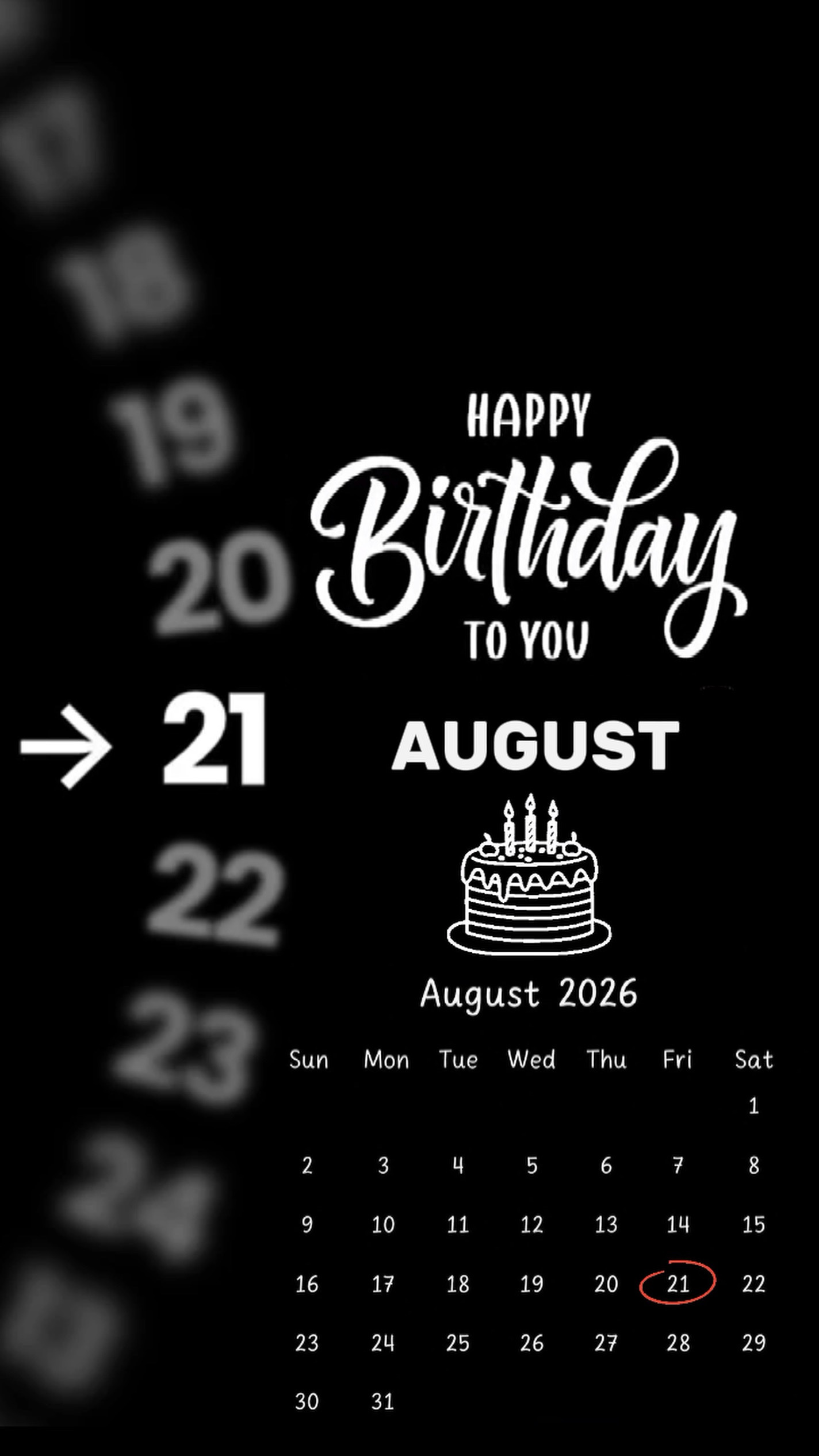 BIRTHDAY 21 AUGUST