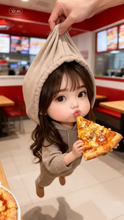 chibi cute pizza