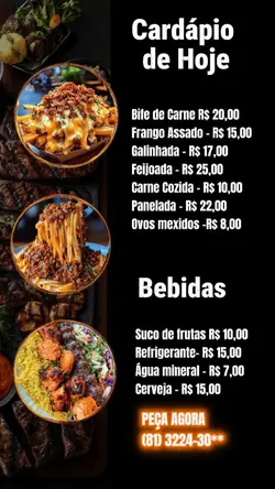 cardápio 
menu 

