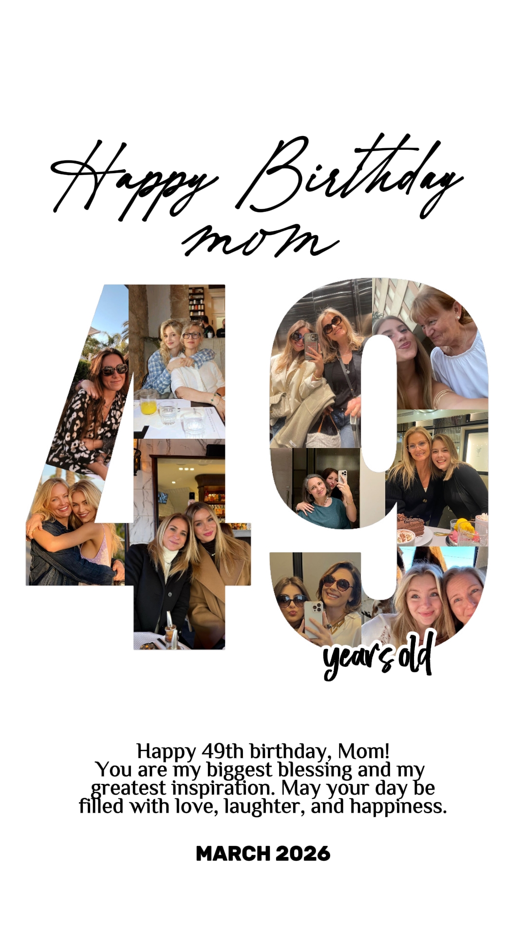 49th Birthday, mom