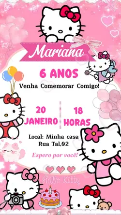 Convite Hello Kitty 