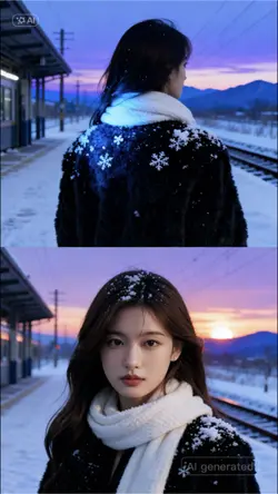 2 ảnh ghép tuyết