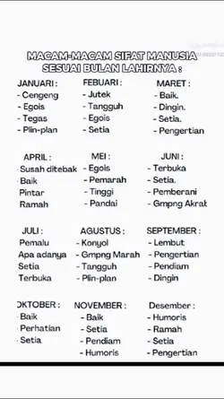 spill bulan lahir 