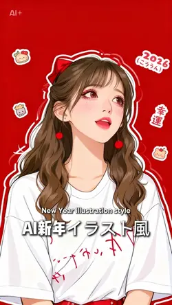 AI新年イラスト風