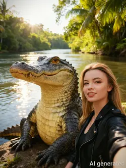 SELFI WITH CROCODILE