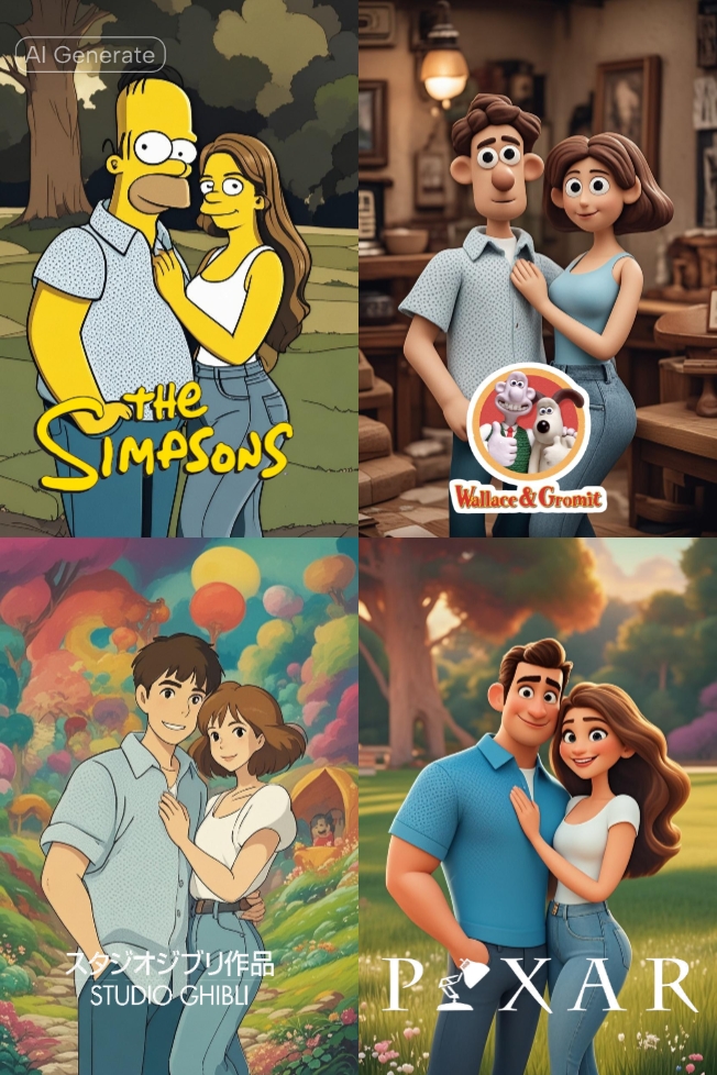 AI Kartun yang berbeda