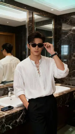 mẫu aI trước gương 