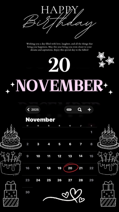 HBD 20 NOVEMBER 2025