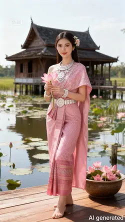 AI ชุดไทยชมพู