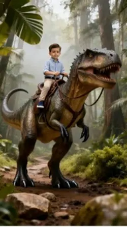 Riding a t-rex