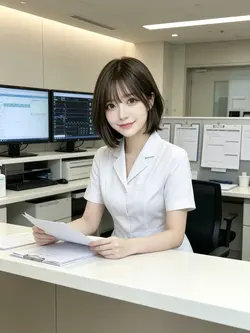 ナースステーションの美人