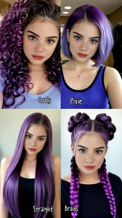 4 Styles Purple Hair