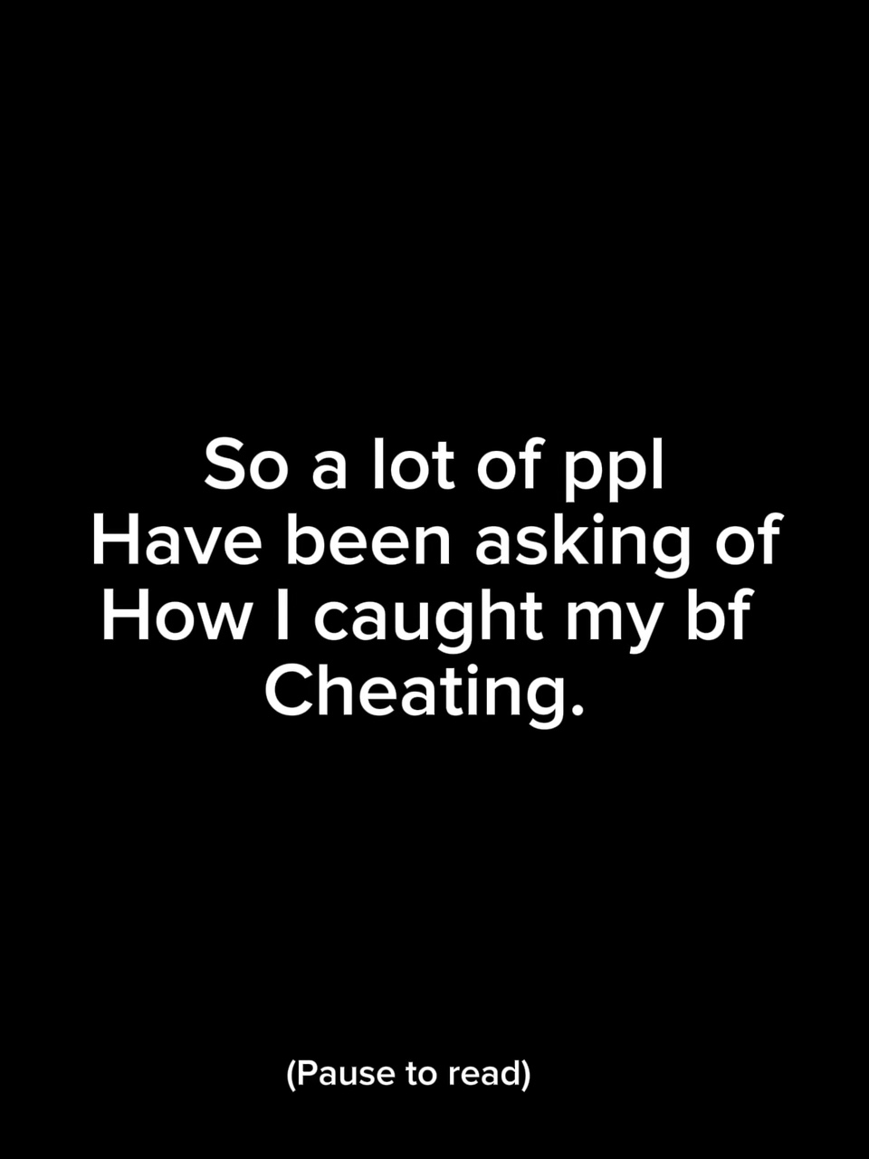 The cheating story