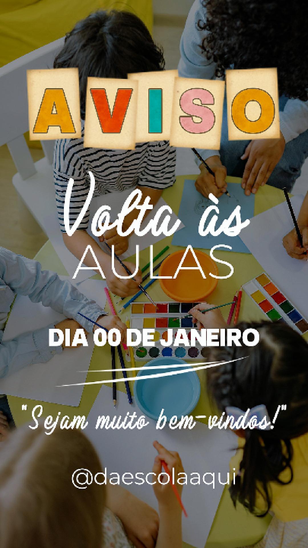 Aviso Aula - modelos CapCut
