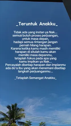 Teruntuk Anakku