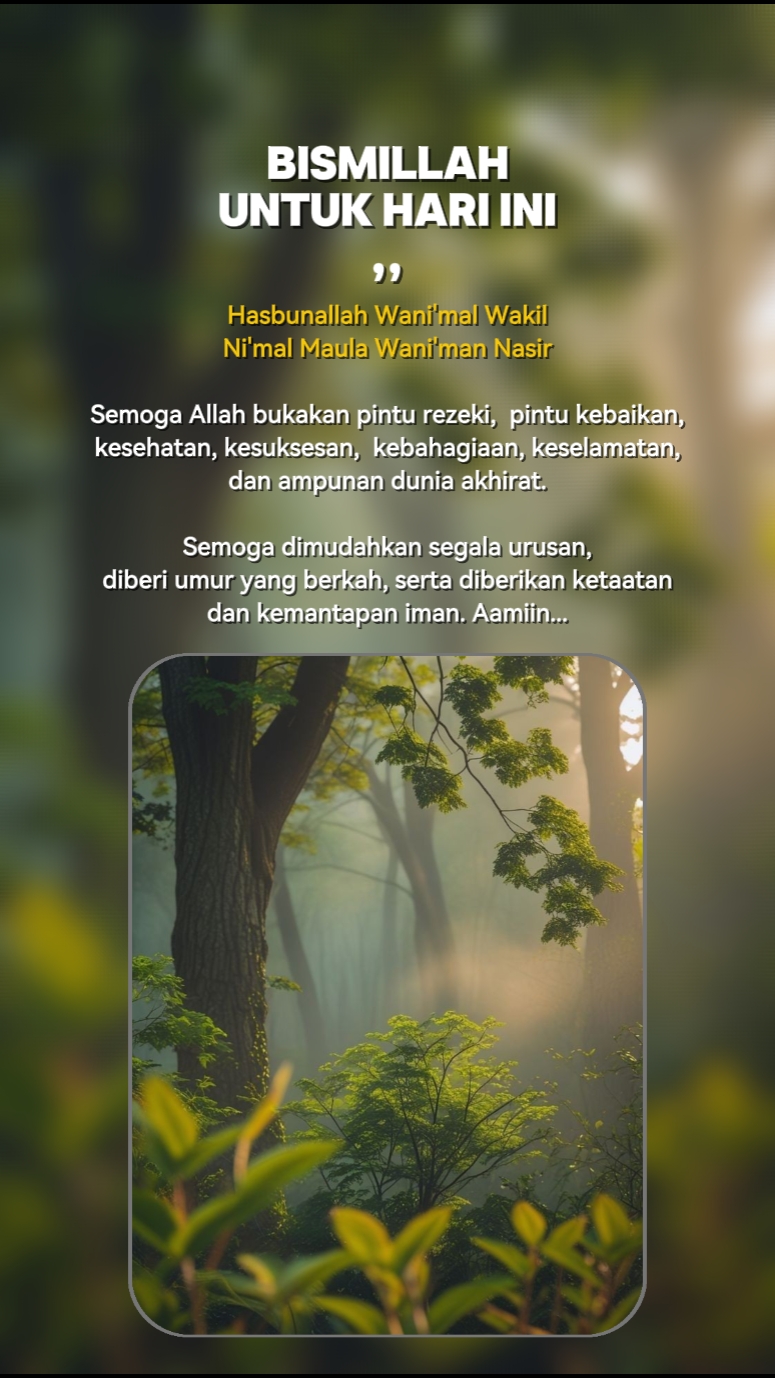 Bismillah hari ini