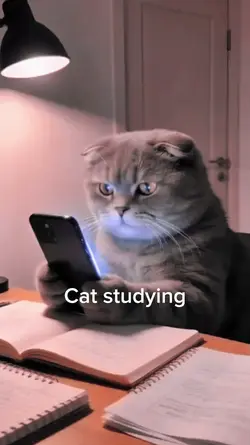 Cat studying