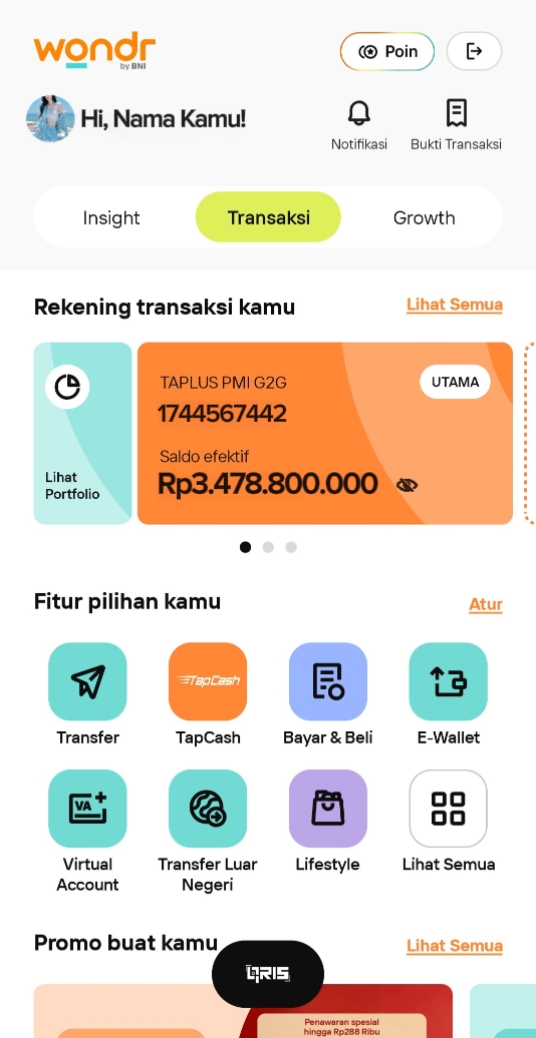 Trend saldo rekening