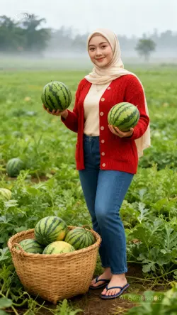 AI panen semangka