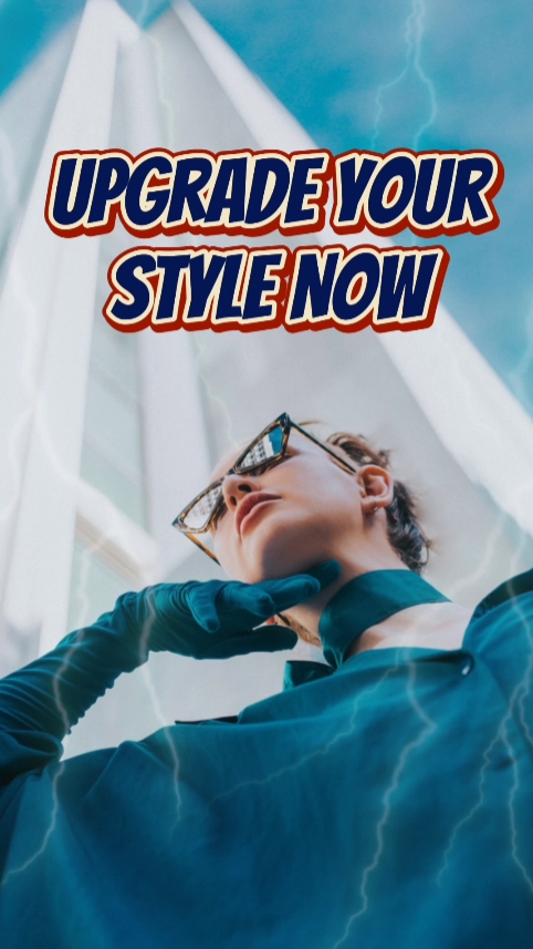 글리치 틱톡 스타일의 의류 제품 디스플레이