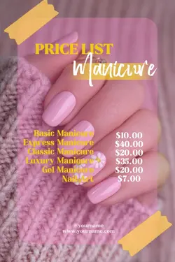 PRICE LIST MANICURE