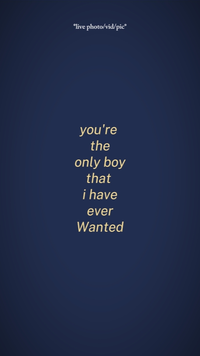 you're the only 