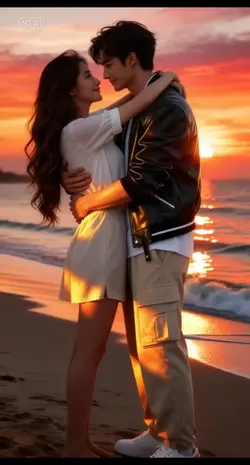 AI hug couple rain