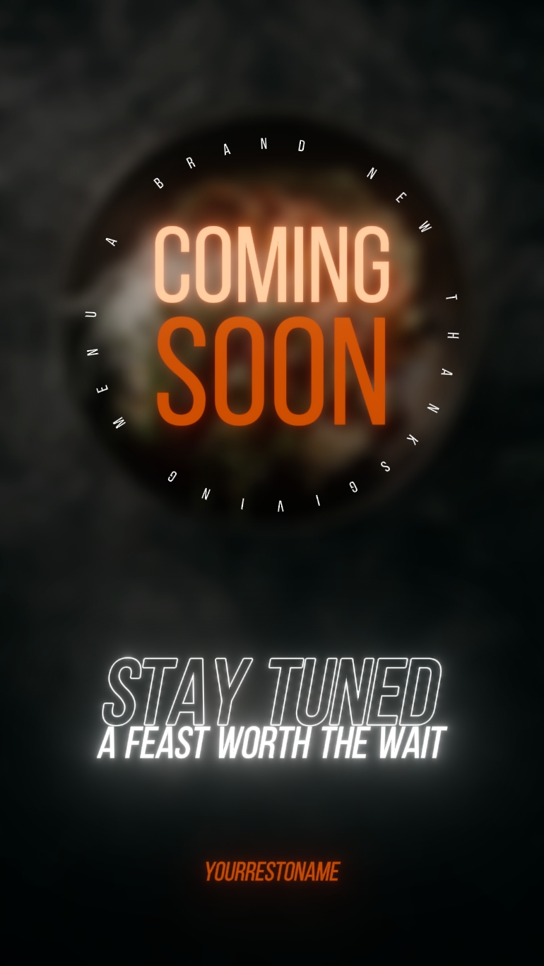 Coming Soon Menu