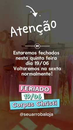 Aviso Feriado