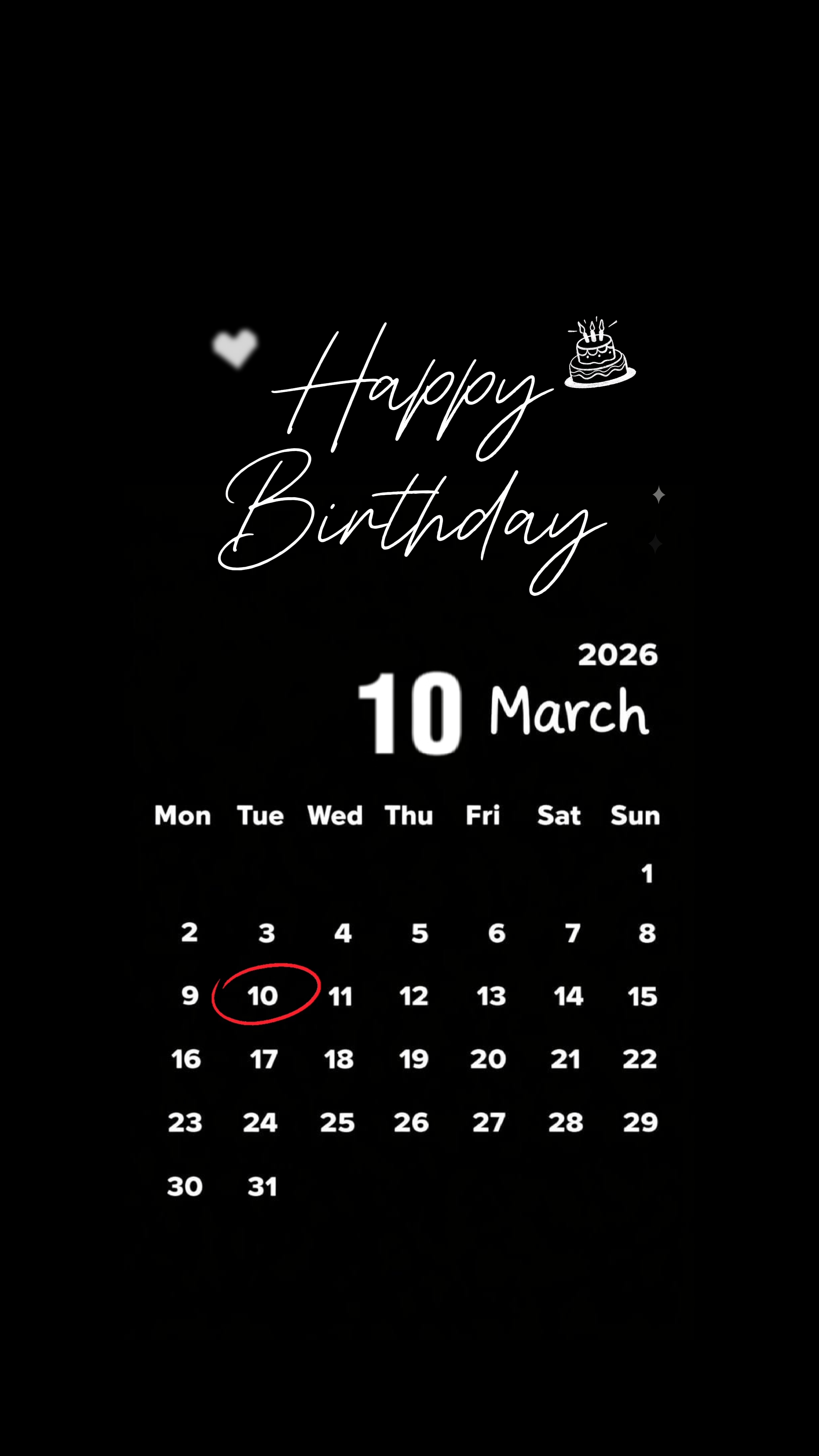 Feliz cumpleaños 10 de marzo