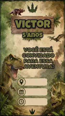 Convite Dinossauro 