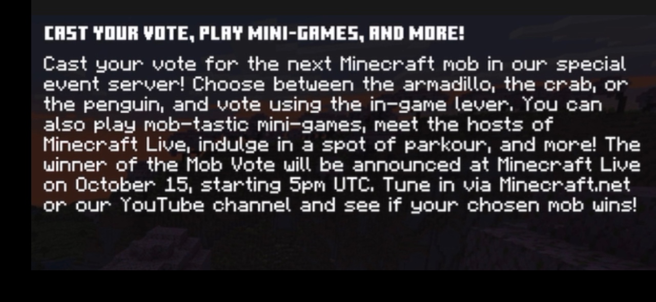 Mob vote starting!