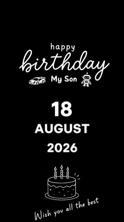 HBD SON 18 AUGUST 