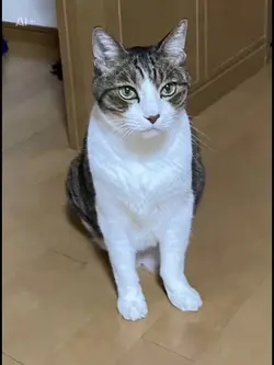 お辞儀が出来る猫。