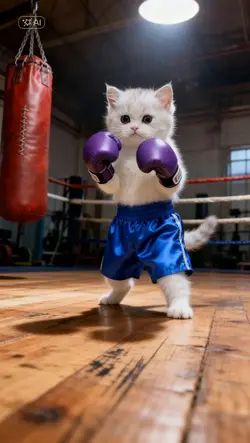 boxing cat