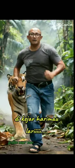 lari dkejar harimau